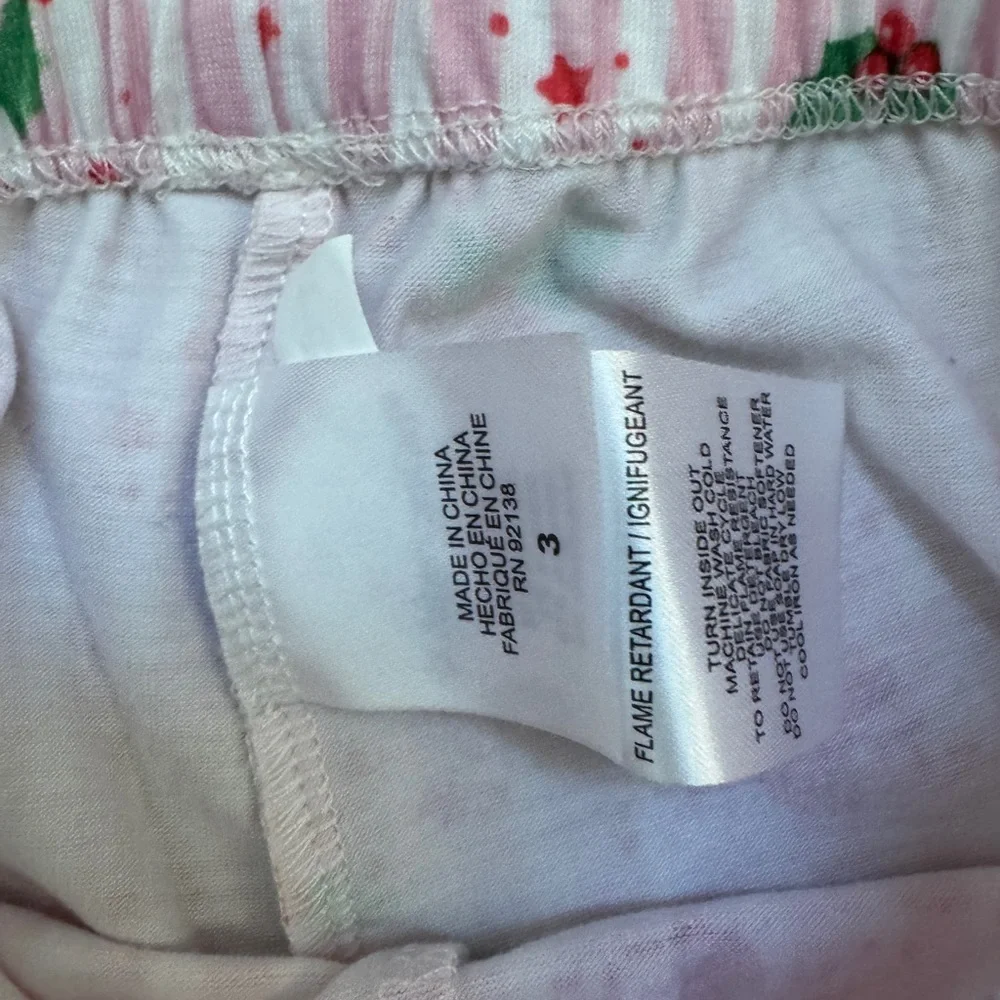 American Girl Bitty Baby Kids Pink and Red Pajama Set